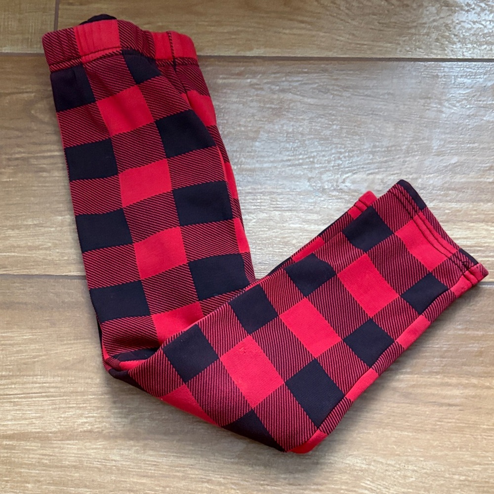 Red and Black fleece lined Leggings